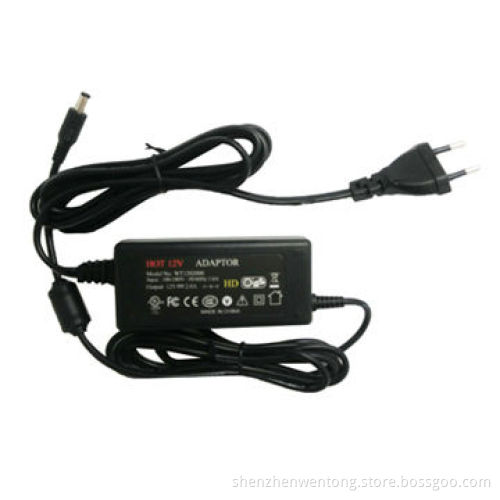 24W/12V/2A EU Plug Switching Power Supplies with Two Wire Outlet